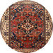 Square Machine Washable Traditional Peru Brown Rug, wshtr2138