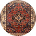 Round Traditional Brown Persian Rug, tr2138