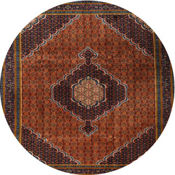 Square Machine Washable Traditional Sienna Brown Rug, wshtr2140