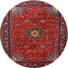 Square Machine Washable Traditional Sienna Brown Rug, wshtr2142