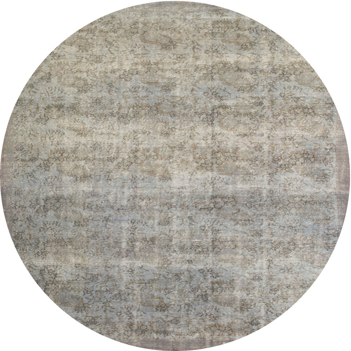 Round Traditional Sage Green Persian Rug, tr2144