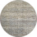 Round Traditional Sage Green Persian Rug, tr2144