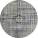 Round Traditional Cloud Gray Persian Rug, tr2145