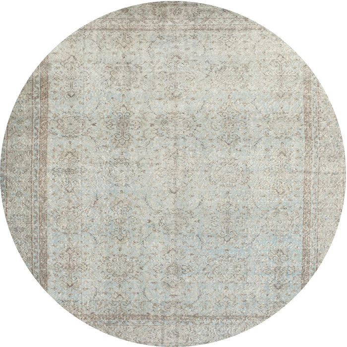Round Traditional Gray Persian Rug, tr2148