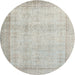 Round Traditional Gray Persian Rug, tr2148