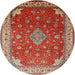 Square Machine Washable Traditional Red Rug, wshtr214