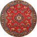 Round Traditional Dark Almond Brown Persian Rug, tr2150