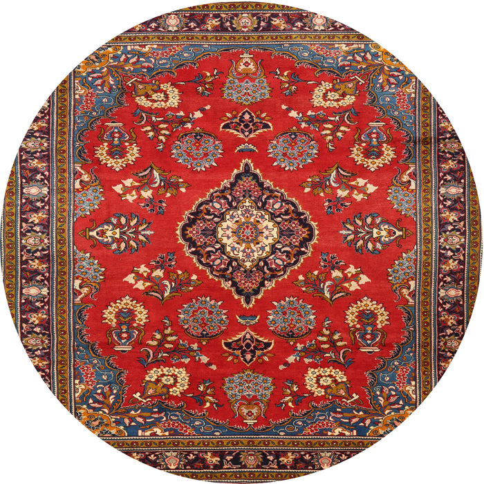 Square Machine Washable Traditional Dark Almond Brown Rug, wshtr2150