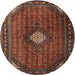 Round Traditional Deep Red Persian Rug, tr2151