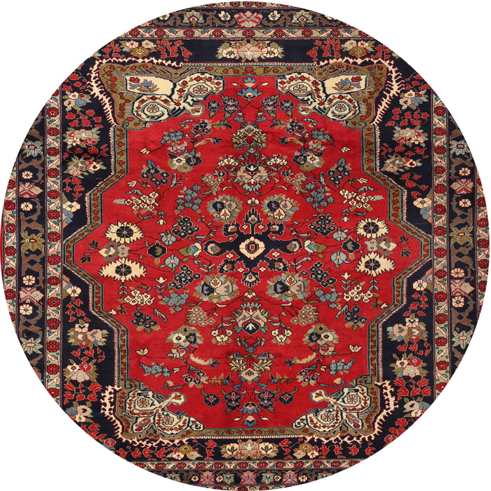 Square Machine Washable Traditional Dark Almond Brown Rug, wshtr2152