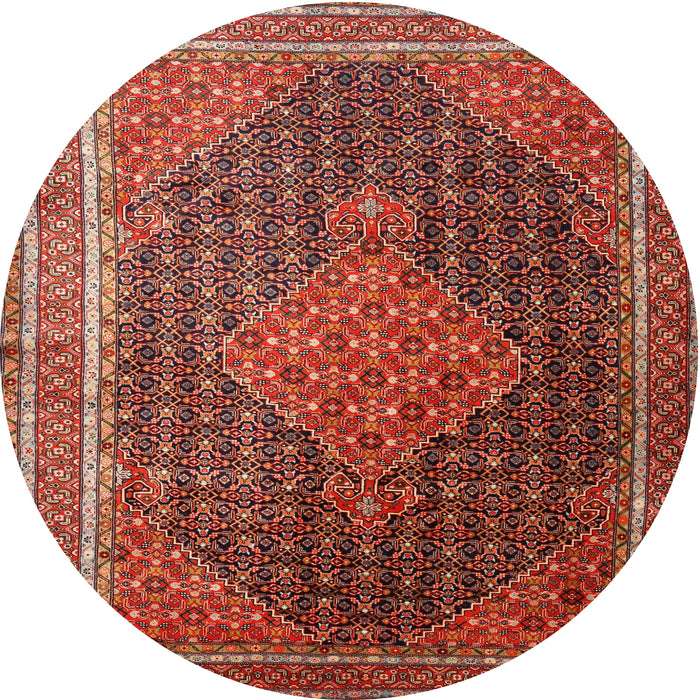 Square Machine Washable Traditional Sunrise Orange Rug, wshtr2153