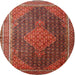 Round Traditional Sunrise Orange Persian Rug, tr2153