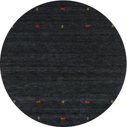 Round Traditional Gunmetal Green Persian Rug, tr2154