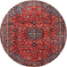 Square Machine Washable Traditional Dark Almond Brown Rug, wshtr2159