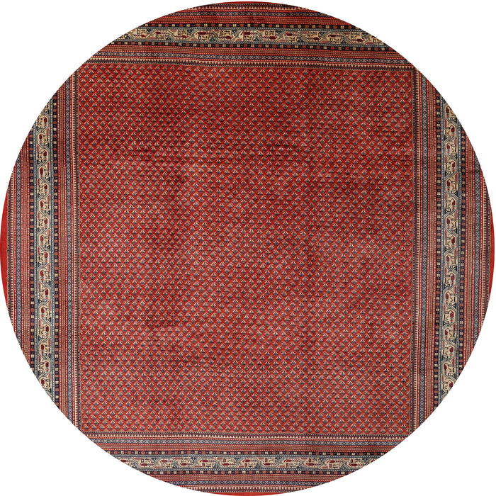 Square Machine Washable Traditional Rust Pink Rug, wshtr215