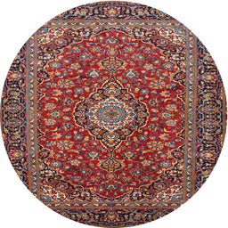 Square Machine Washable Traditional Saffron Red Rug, wshtr2161