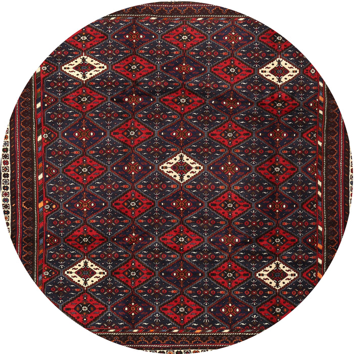 Round Traditional Deep Red Persian Rug, tr2167