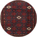 Round Traditional Deep Red Persian Rug, tr2167