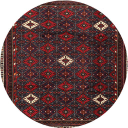 Square Machine Washable Traditional Deep Red Rug, wshtr2167