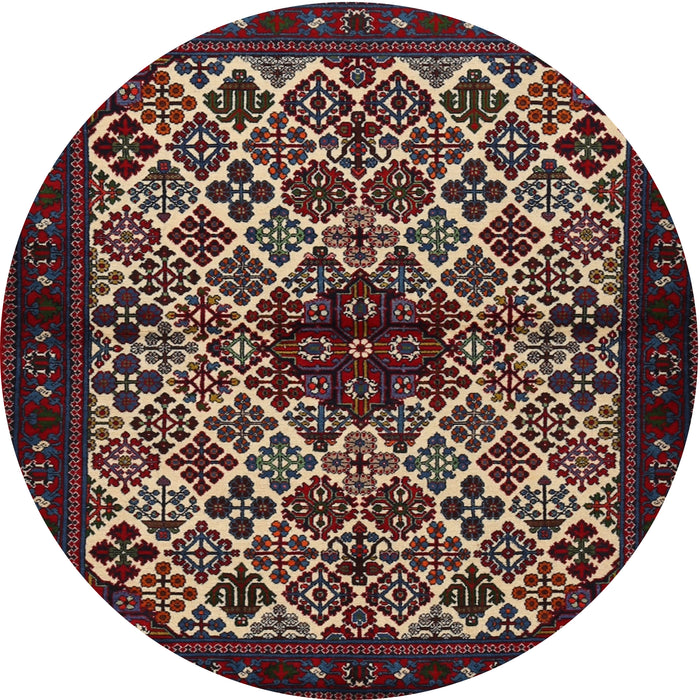 Round Traditional Deep Red Persian Rug, tr2168