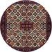 Round Traditional Deep Red Persian Rug, tr2168