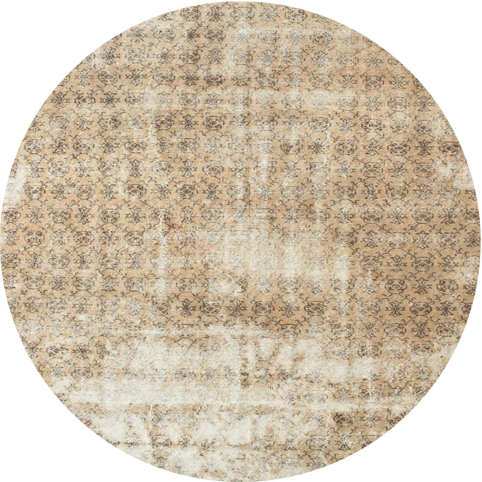 Round Traditional Brown Persian Rug, tr216