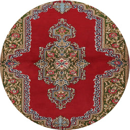 Square Machine Washable Traditional Dark Almond Brown Rug, wshtr2170