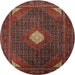 Round Traditional Saffron Red Persian Rug, tr2174