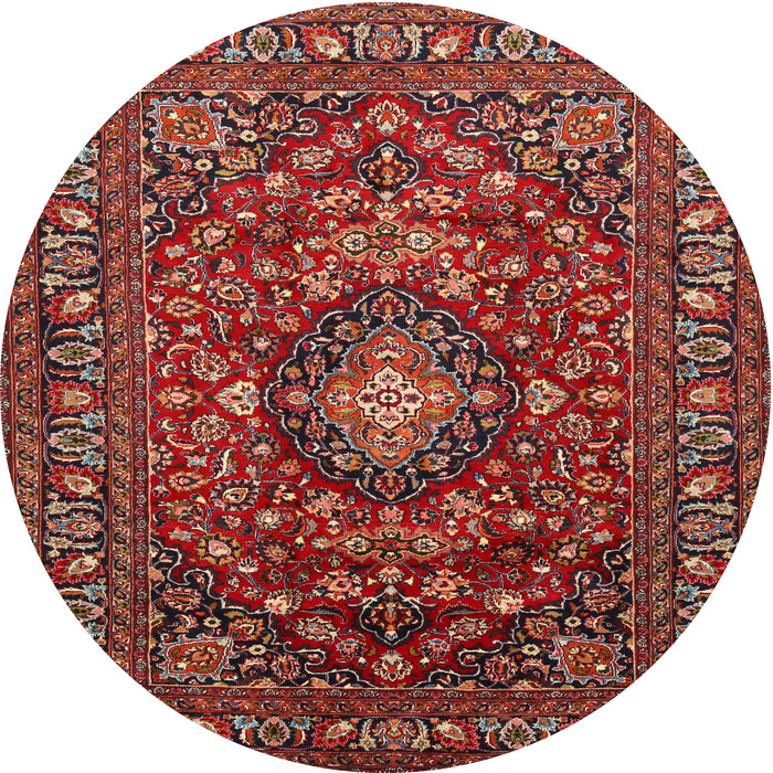 Round Traditional Rust Pink Persian Rug, tr2175