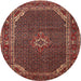 Square Machine Washable Traditional Copper Red Pink Rug, wshtr2177