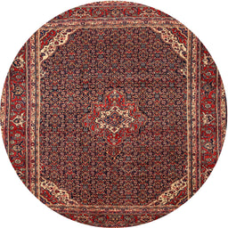 Round Traditional Copper Red Pink Persian Rug, tr2177