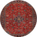 Round Traditional Sienna Brown Persian Rug, tr2178