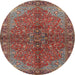 Round Traditional Camel Brown Persian Rug, tr2182