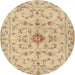 Round Traditional Brown Persian Rug, tr2183