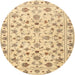Round Traditional Brown Persian Rug, tr2185