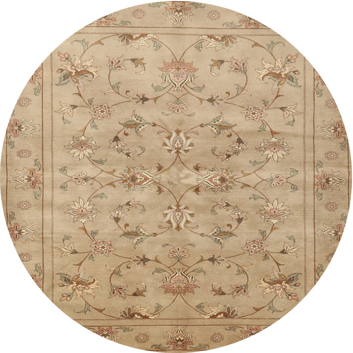 Square Machine Washable Traditional Bronze Brown Rug, wshtr2187