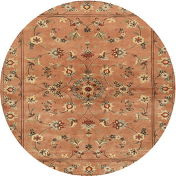 Round Traditional Orange Persian Rug, tr2188