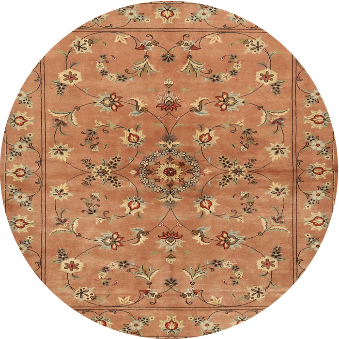 Square Machine Washable Traditional Orange Rug, wshtr2188