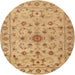 Square Machine Washable Traditional Orange Rug, wshtr2189