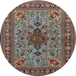 Round Traditional Bakers Brown Animal Rug, tr2200