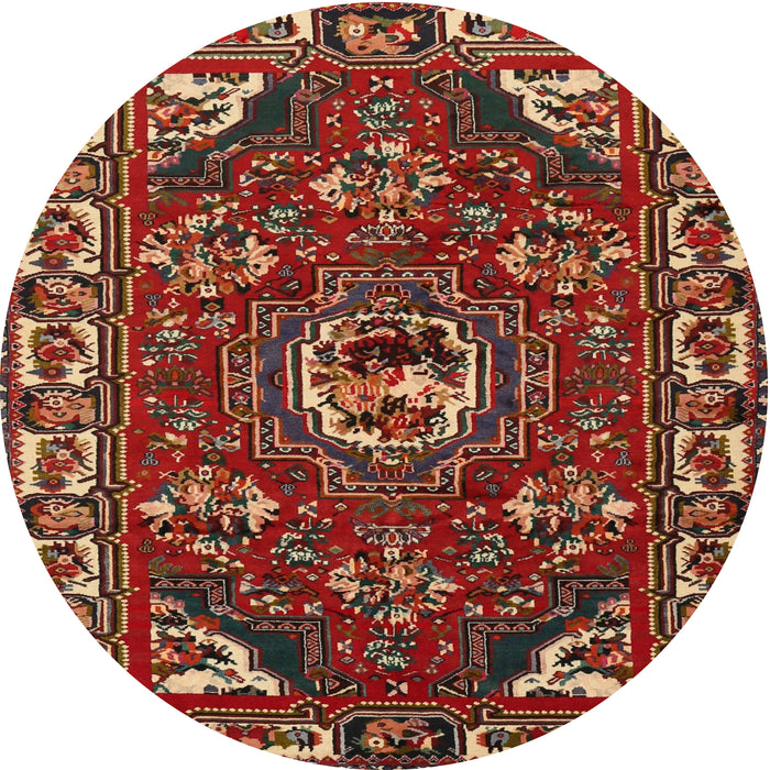Round Traditional Red Persian Rug, tr2209