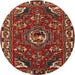Round Traditional Red Persian Rug, tr2209