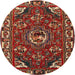 Square Machine Washable Traditional Tomato Red Rug, wshtr2209