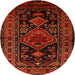 Square Machine Washable Traditional Tomato Red Rug, wshtr220