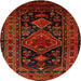 Round Traditional Red Persian Rug, tr220