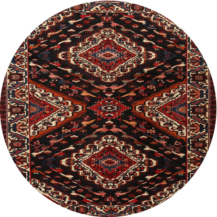 Square Machine Washable Traditional Brown Rug, wshtr2210