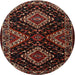 Round Traditional Brown Persian Rug, tr2210