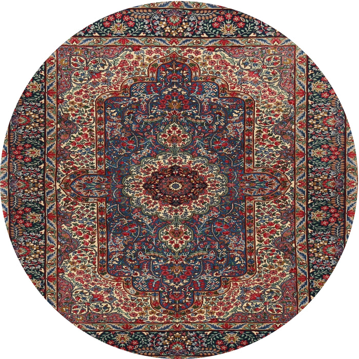 Square Machine Washable Traditional Dark Almond Brown Rug, wshtr2215