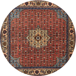 Square Machine Washable Traditional Orange Salmon Pink Rug, wshtr2218
