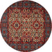 Square Machine Washable Traditional Brown Rug, wshtr2219